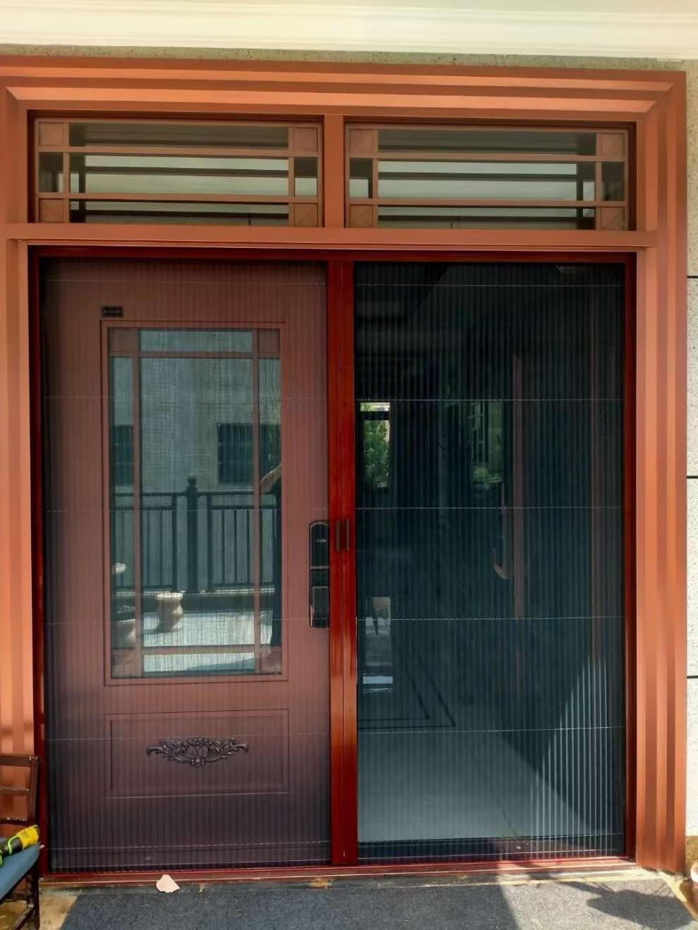 定制隐形折叠纱门铝合金纱窗门可免钉通风防蚊虫推拉风琴式伸缩门白色