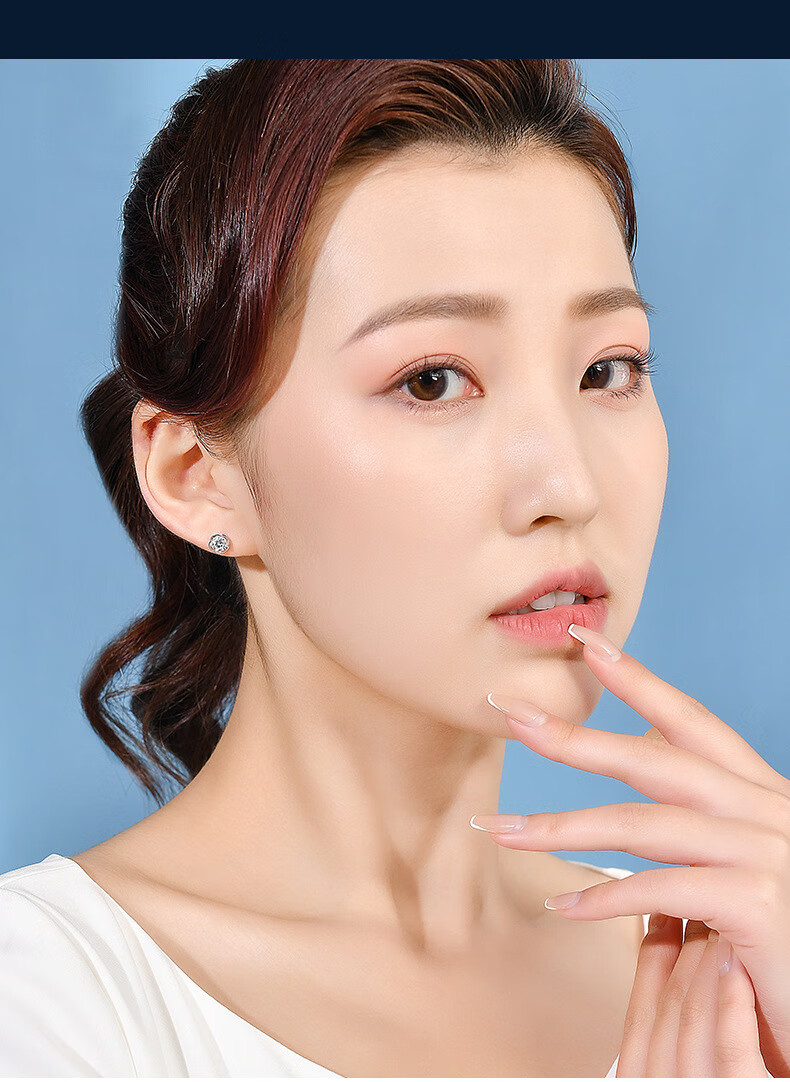 50分莫桑钻耳钉 925银【图片 价格