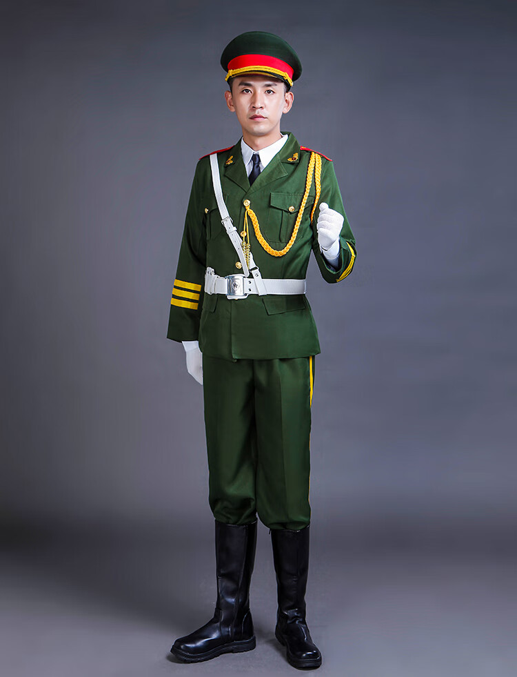 成人礼服学生升旗仪式升旗手服装鼓乐队军乐队文工团演出服装 男红色