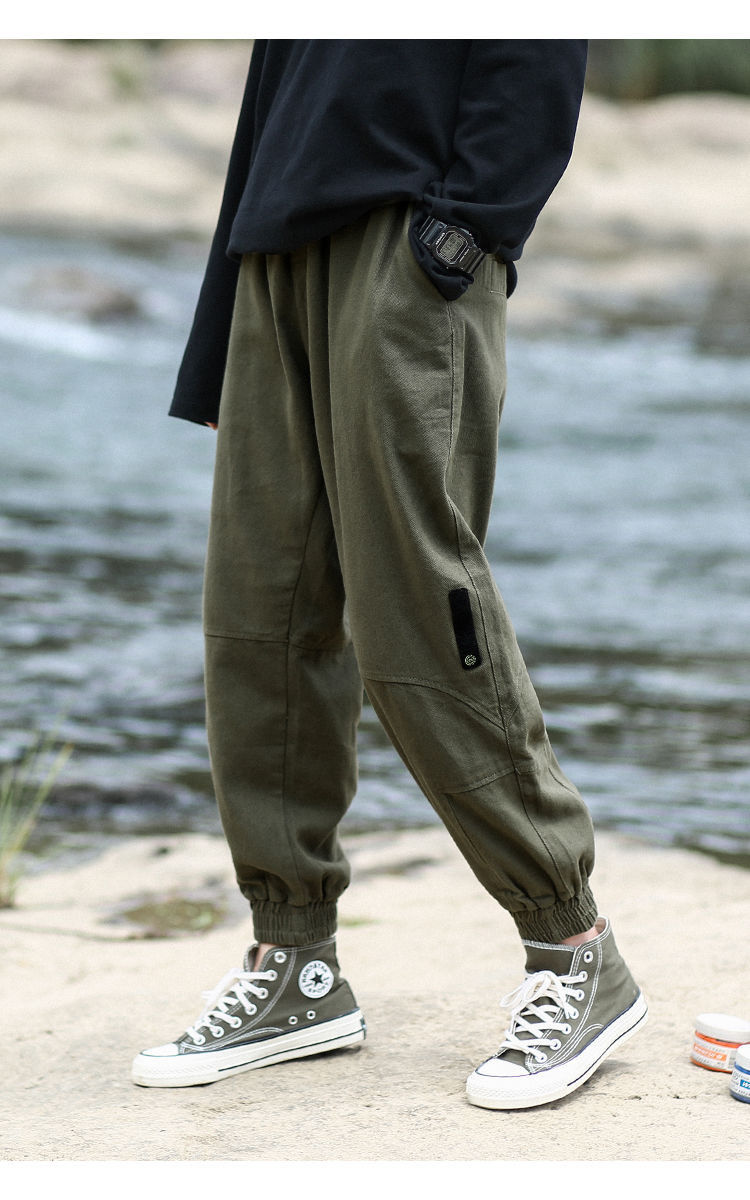 2020春夏季新款日系工装裤男潮流休闲裤子韩版哈伦九分长裤宽松小脚裤