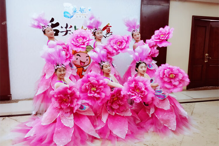 可狄幼儿园儿童舞蹈道具牡丹花伞手拿花手花运动会开幕式舞台表演演出