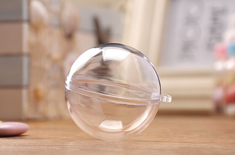 茗木阁新款透明球亚克力球空心塑料圆球圣诞节挂饰创意手工diy装饰