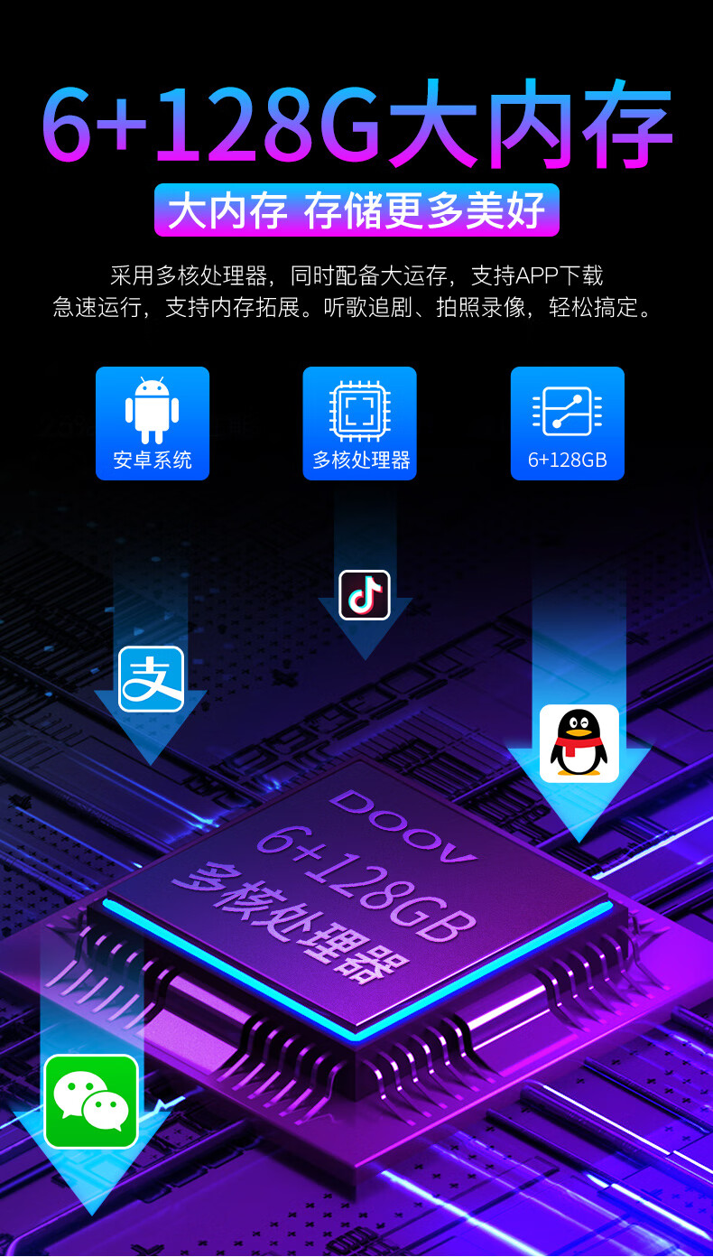 全新5g朵唯x11电霸水滴全面屏安卓4g通学生价智能游戏手机大字大声大