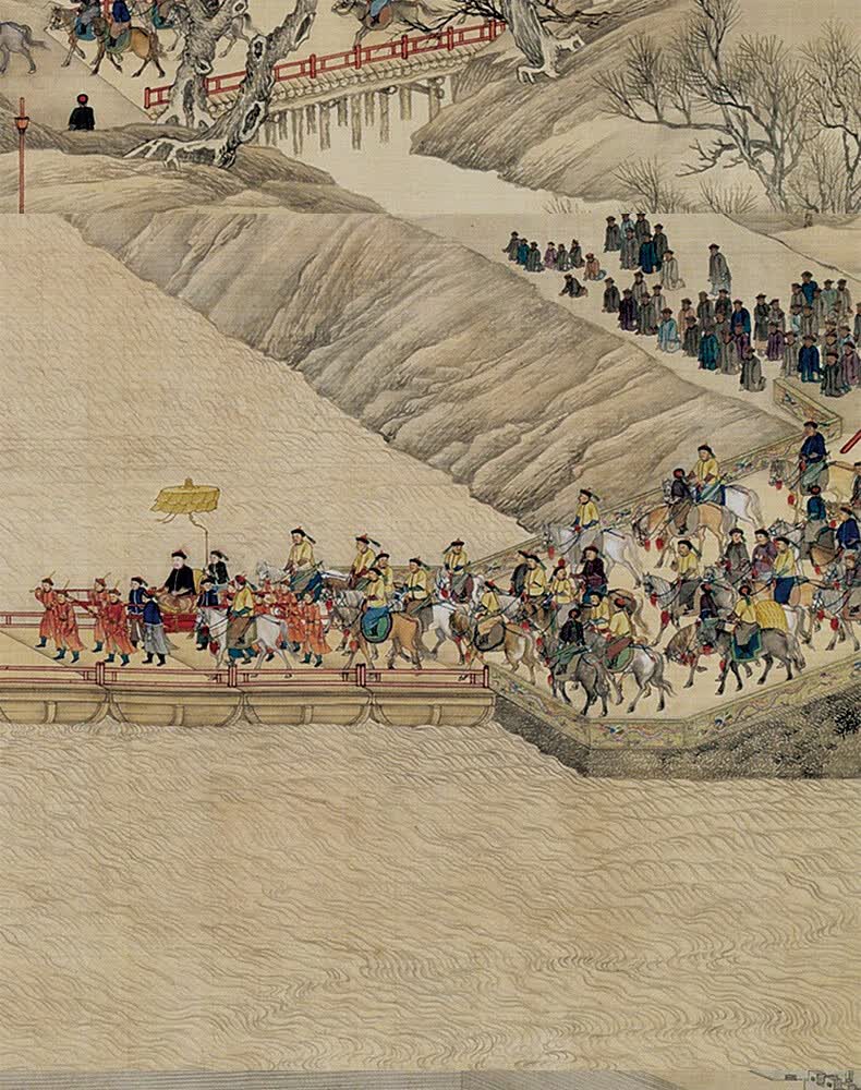 乾隆南巡图国画手卷收藏展出高清微喷客厅装饰画宣纸第九卷康熙杭州至