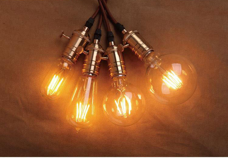 led灯泡复古怀旧e27大螺口暖白黄光仿钨丝灯装饰节能灯泡e27g45led4暖