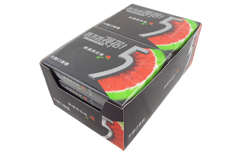 箭牌five5 无糖口香糖 320g 盒装 休闲办公零食零嘴 魅幻蓝莓味