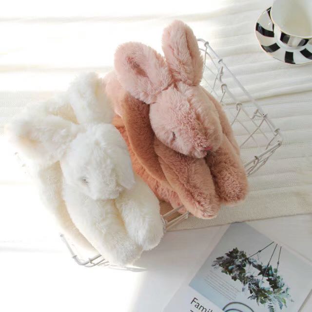 秋冬季毛绒萌可爱兔子围巾学生儿童保暖围脖女3321 米白 立体兔子围脖