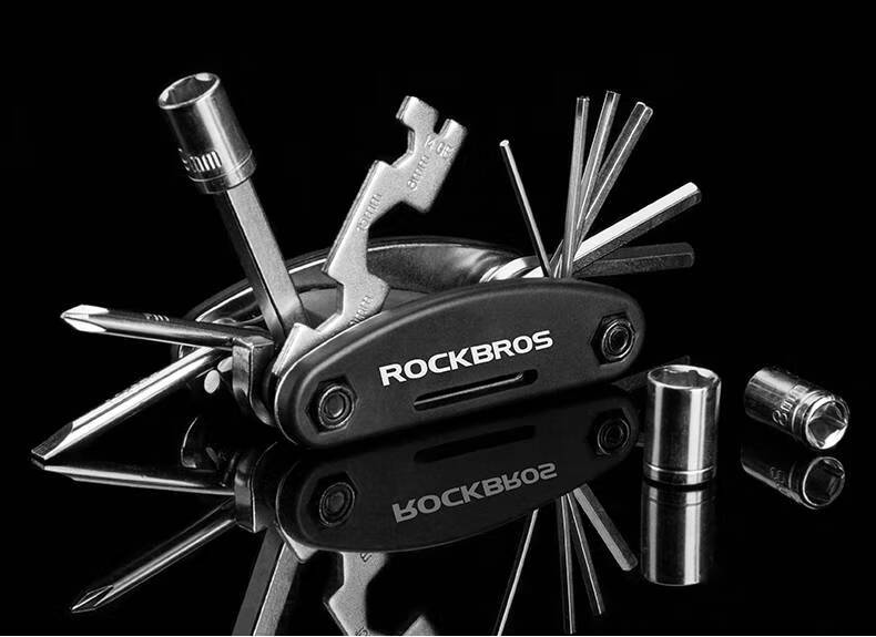 洛克兄弟自行车维修组合工具16合一山地公路车多功能折叠修车套装 gj