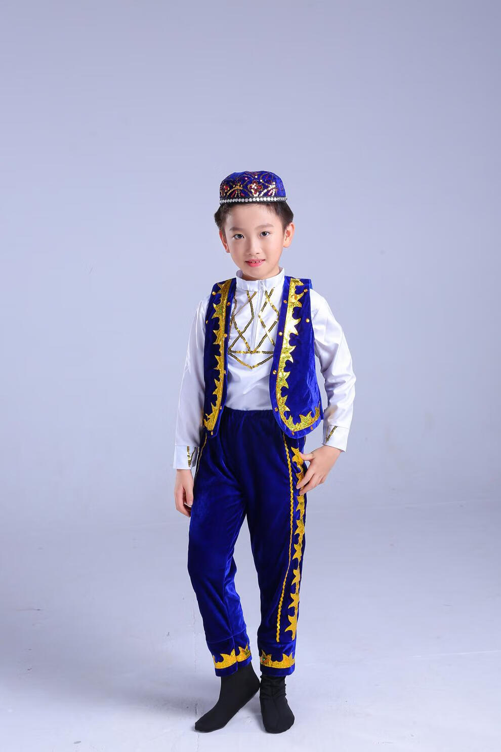 元旦回族舞蹈服装儿童新疆演出幼儿维吾儿族女童少数民族六一表演服春