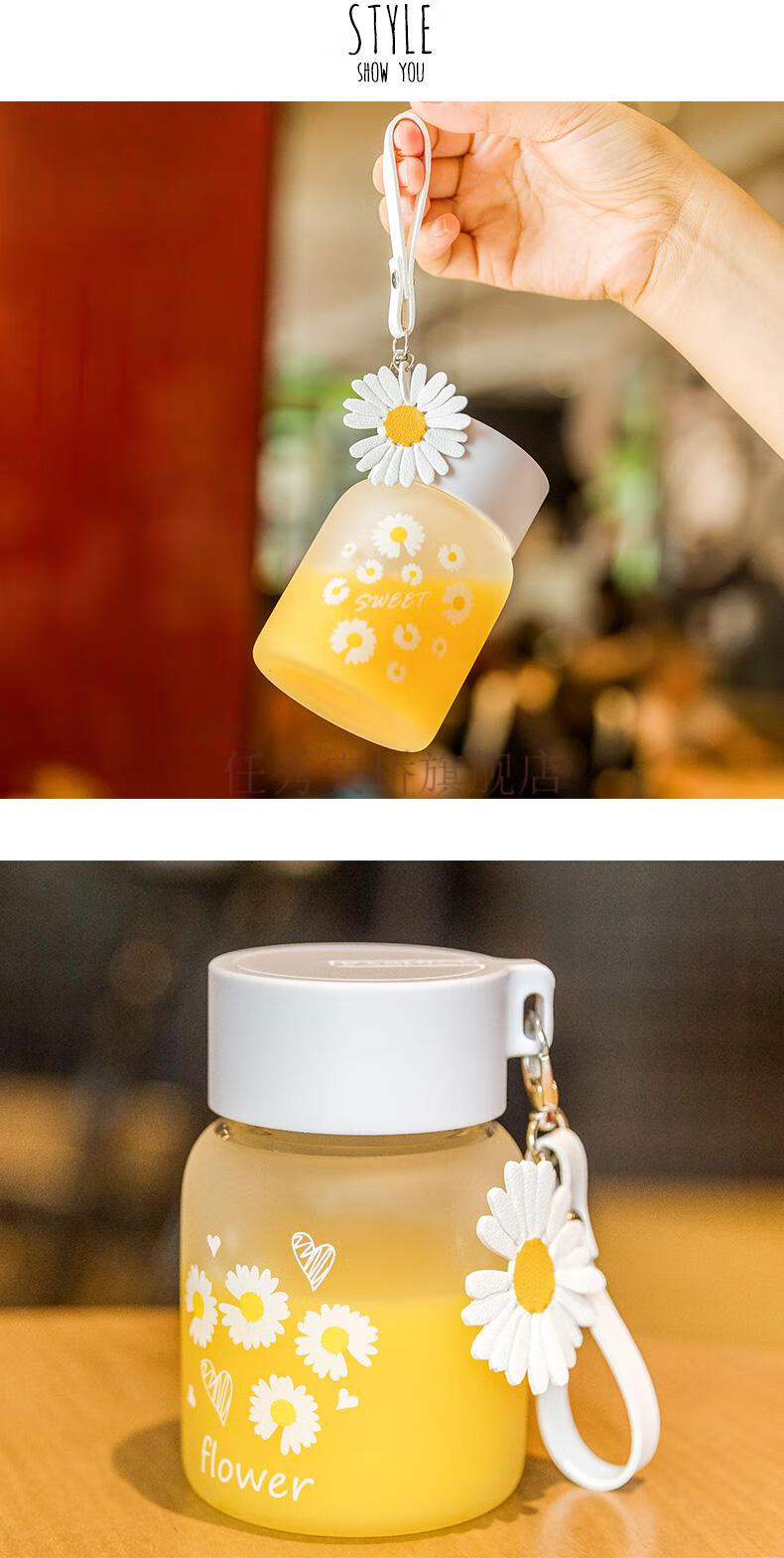 塑料茶杯随身透明磨砂便携式带茶杯小巧水杯女生随身水瓶高颜值迷你