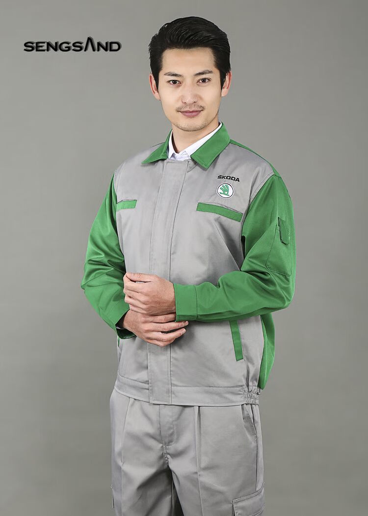 惆己上海大众斯柯达工作服男汽车4s店售后工装车间维修春夏季短袖套装
