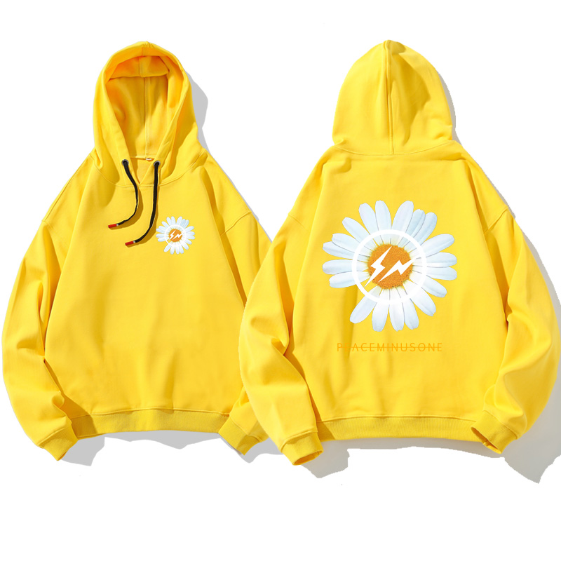 小雏菊卫衣权志龙同款连帽gd联名藤原浩pmo闪电潮牌春季加绒外套 黑色