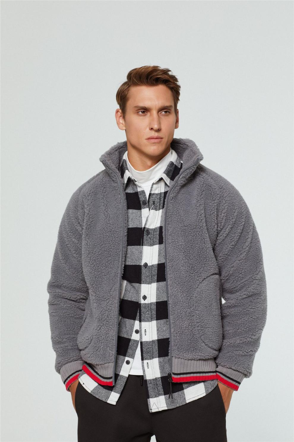 【飞行夹克 阿尔法】英伦风夹克 羊羔毛夹克修身情侣款保暖拉链开衫拼