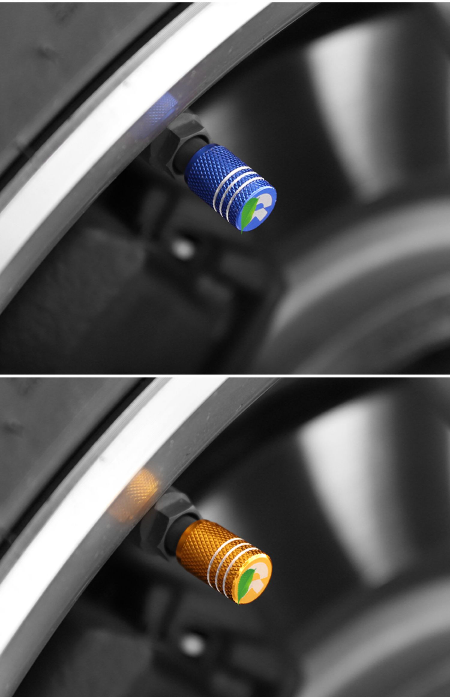 es6es8ec6铝合金气门嘴罩装饰气门芯汽车配件护改装铝合金气门嘴金色