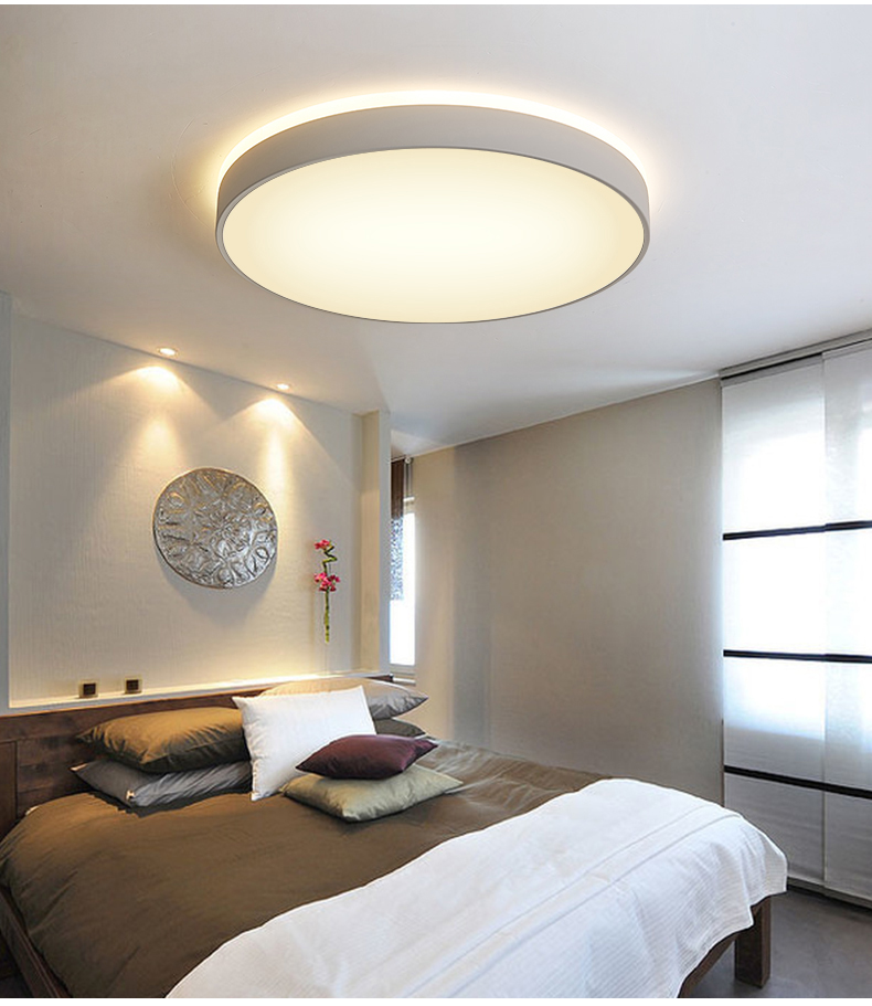 绿能吸顶灯简约现代led卧室灯具客厅灯北欧个性创意侧发光吸顶灯圆形