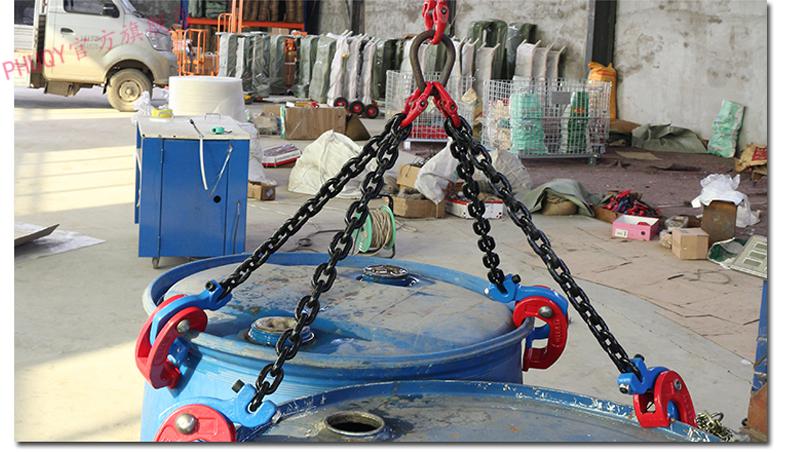 油桶好吊钳双链夹子链条挂钩钩子叉车起重吊具卸铁桶夹具吊钩2爪普通