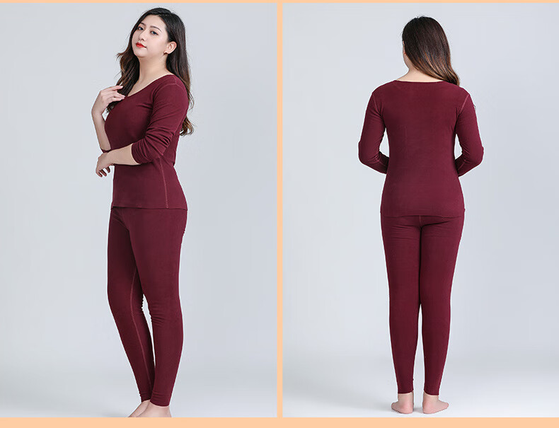 蒂卡黛大码秋衣秋裤套装女薄妈妈线衣中老年200斤加肥加大棉质保暖