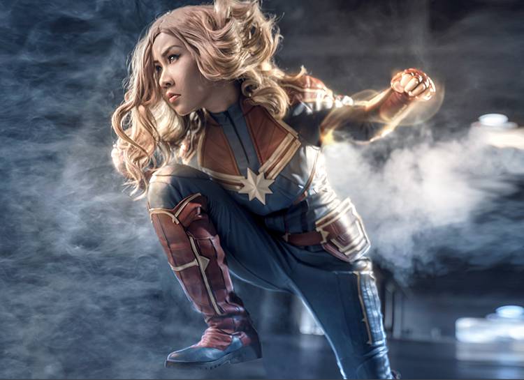 惊奇队长cos 漫路云霄 惊奇队长cos惊奇女士电影连体衣cosplay服装