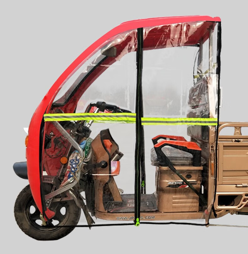 电动三轮车雨棚前挡风帘防雨门帘快递车篷全透明围帘前遮雨棚雨帘