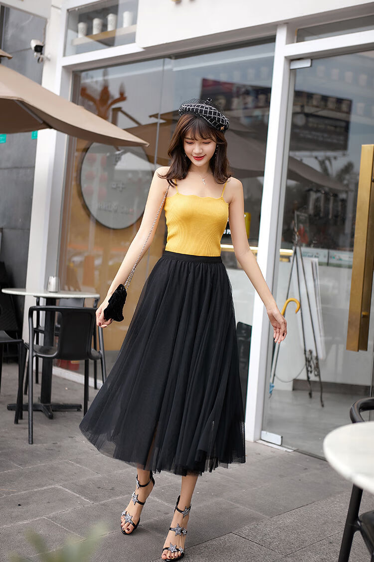 【夏日焕新】大码网纱裙女中长款胖mm超仙仙女裙半身裙200斤a字雪纺