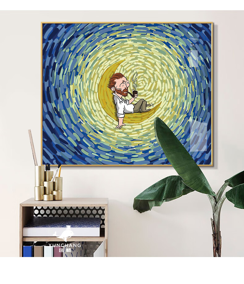 世界名画创意梵高作品遮挡电表箱装饰画抽象挂画总开关电源免打孔11星