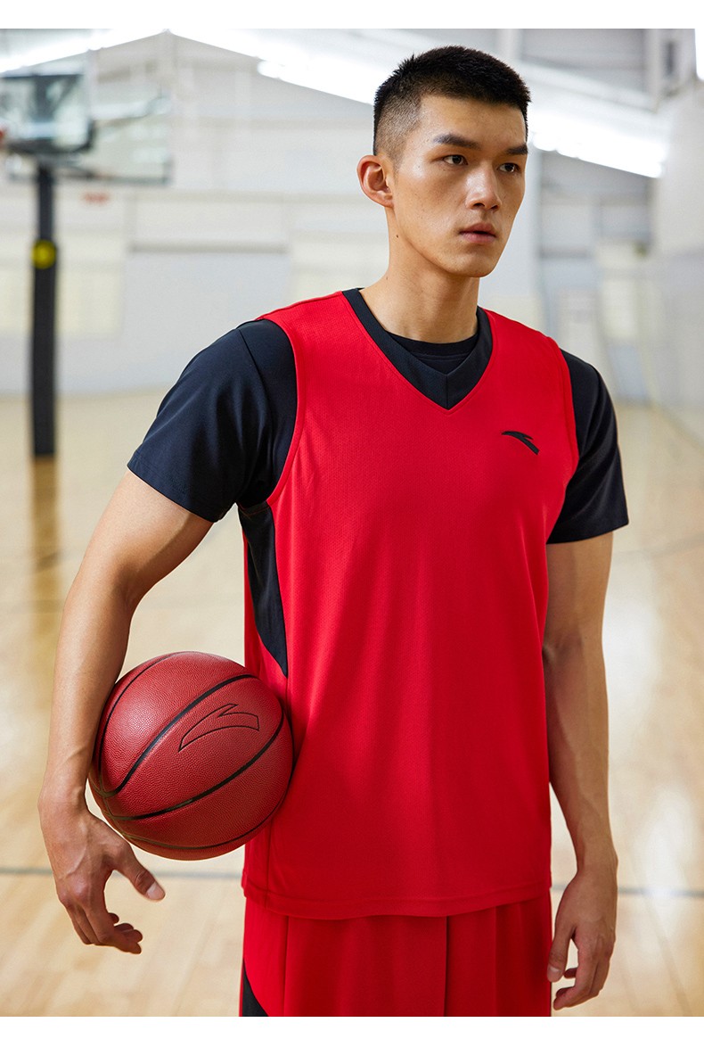 安踏篮球服套装男2022夏季新款吸湿速干球衣球裤运动套装男两件套5新