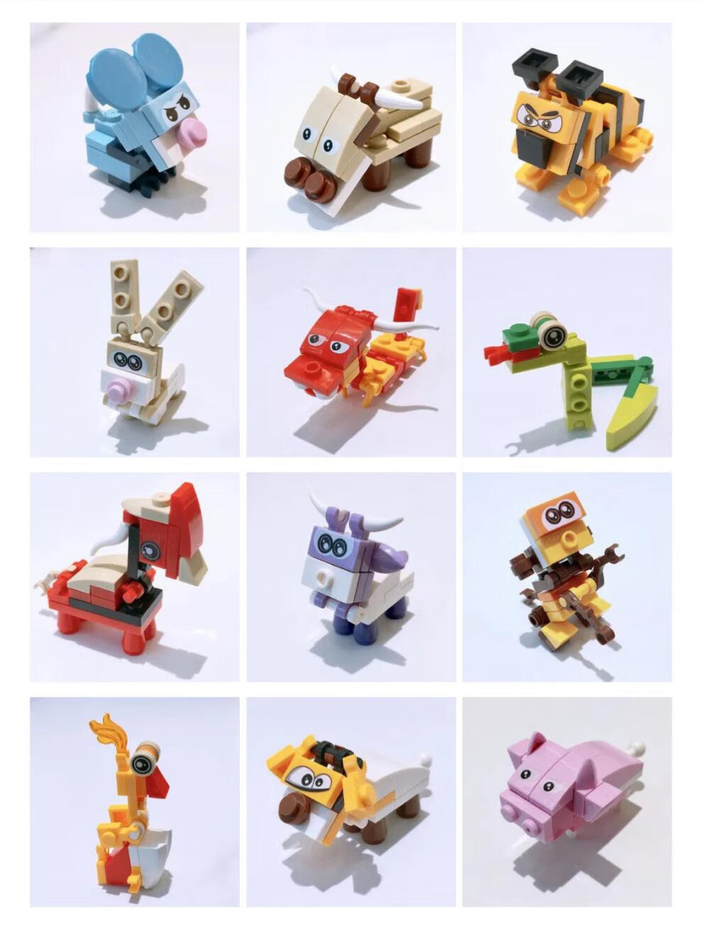 乐乐高12生肖合体神龙玩具积木小颗粒动物男孩子益·智拼装儿童6春节