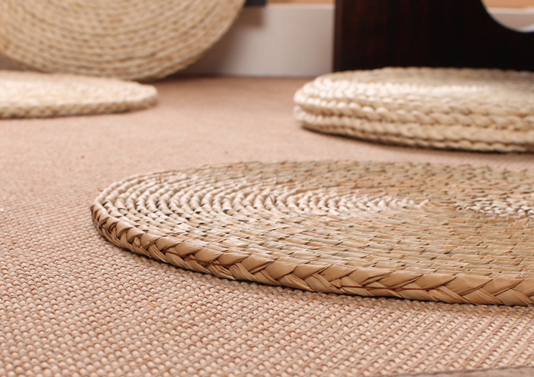 方形玉米皮编织蒲团坐垫榻榻米垫子家用地上日式草编地板飘窗阳台