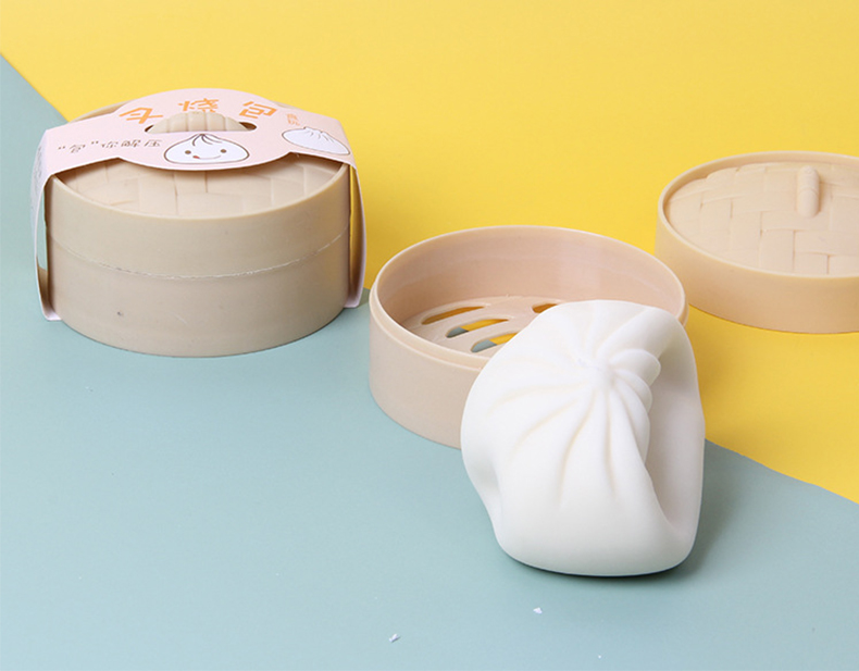 柒十念网红解压包子玩具减压神器仿真包发泄整蛊捏捏乐假软叉烧蒸笼