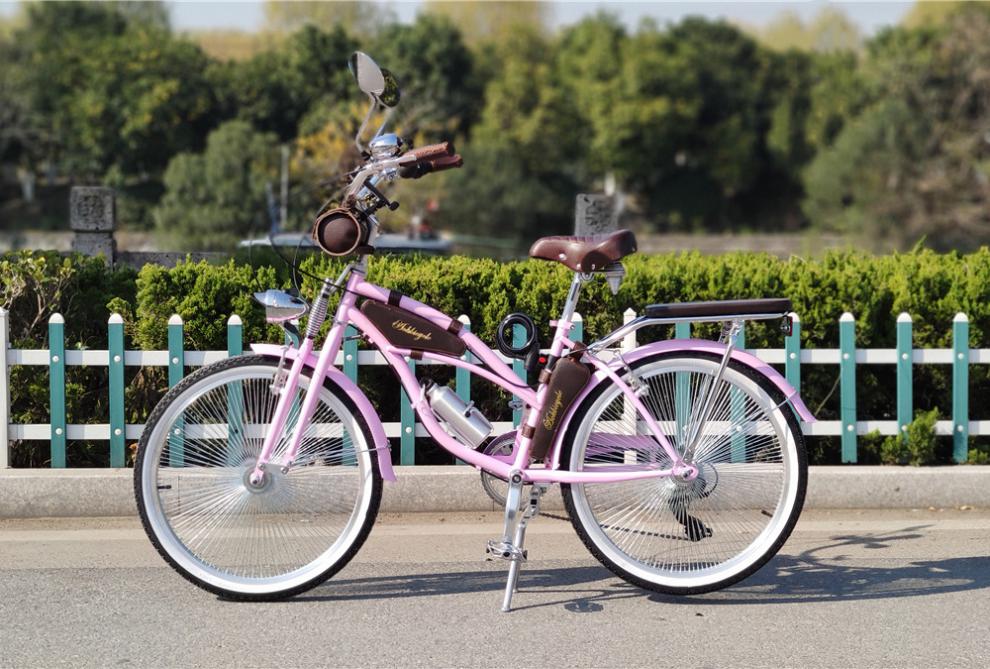 24寸女士粉色自行车女生复古变速单车经典轻便城市通勤脚踏车轻奢