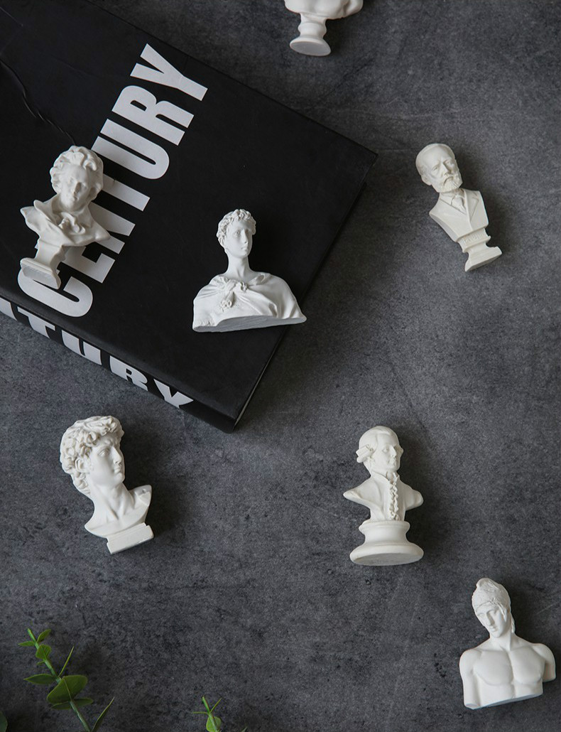 大卫人头石膏雕塑摆件北欧ins风素描迷你小石膏像创意桌面装饰品迷你