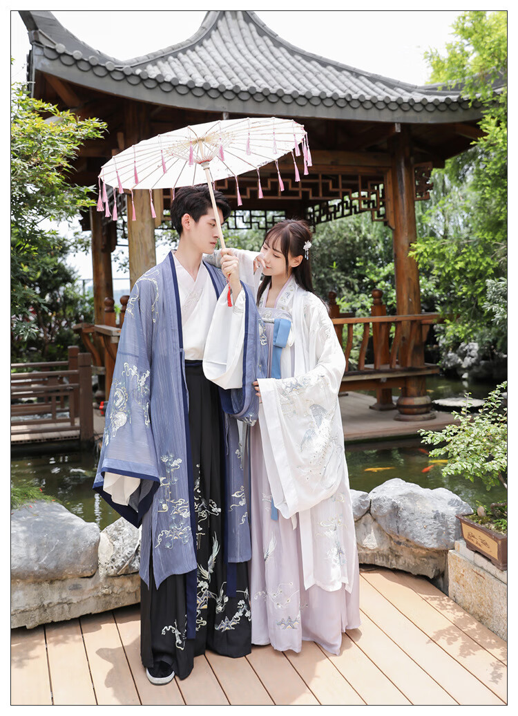 汉服男广袖全套古装长袍长相守云归鹤鼈情侣学生汉服女齐胸仙女裙新品