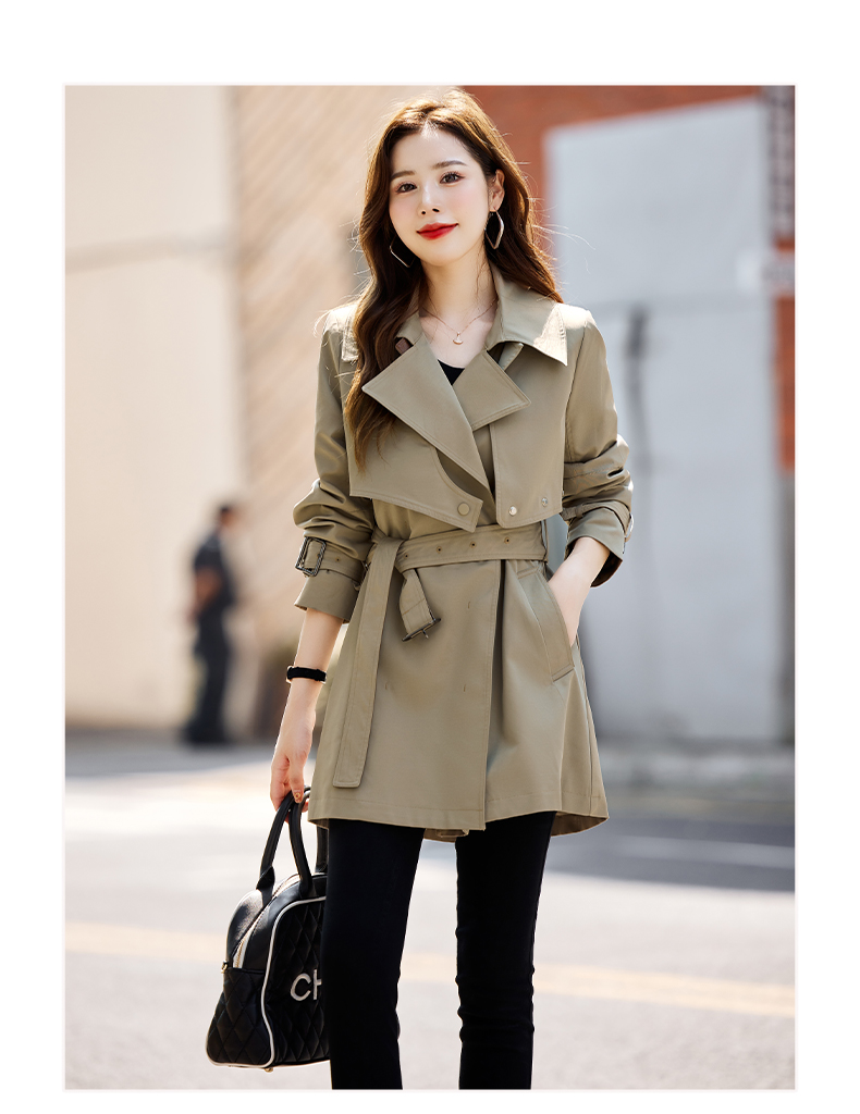 kesimiao轻奢品牌女装风衣女短款2021年秋装新款女装早秋气质卡其色