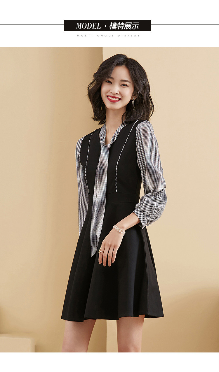 cuf 香港潮牌 针织连衣裙女装2020春季新款时尚v领气质修身显瘦小个子