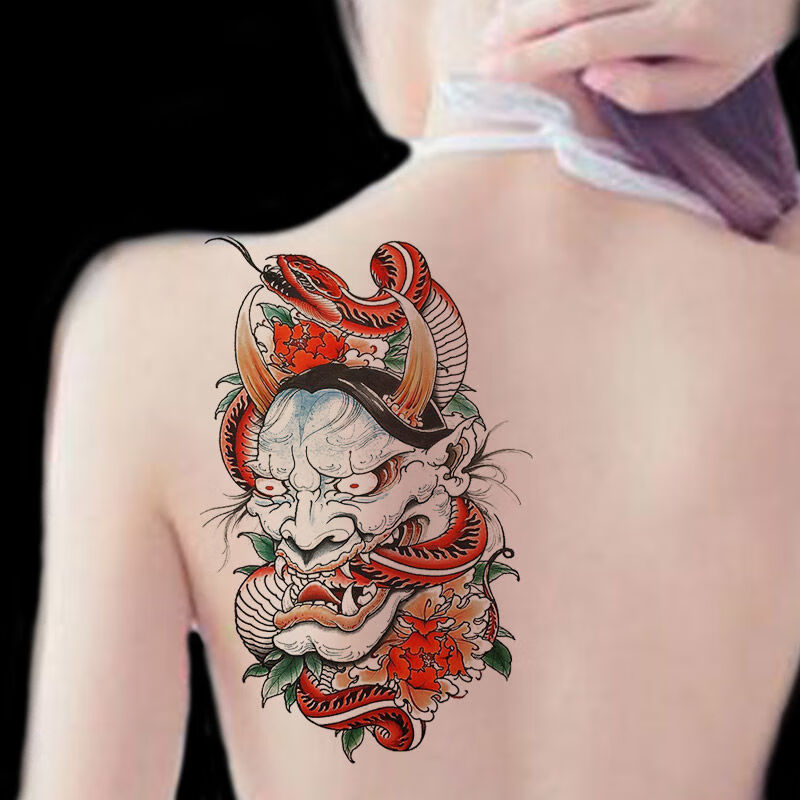 纹身贴半臂刺青蛇怪半浮世绘纹身贴花大图案仿真半潮一张