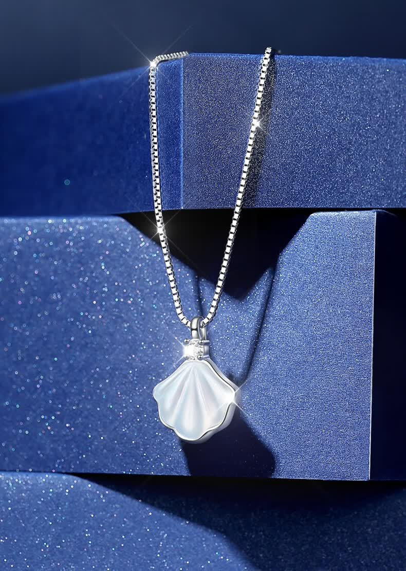 女生表白礼结婚纪念日时尚饰品一贝子项链情人节礼物送女友双层独角兽