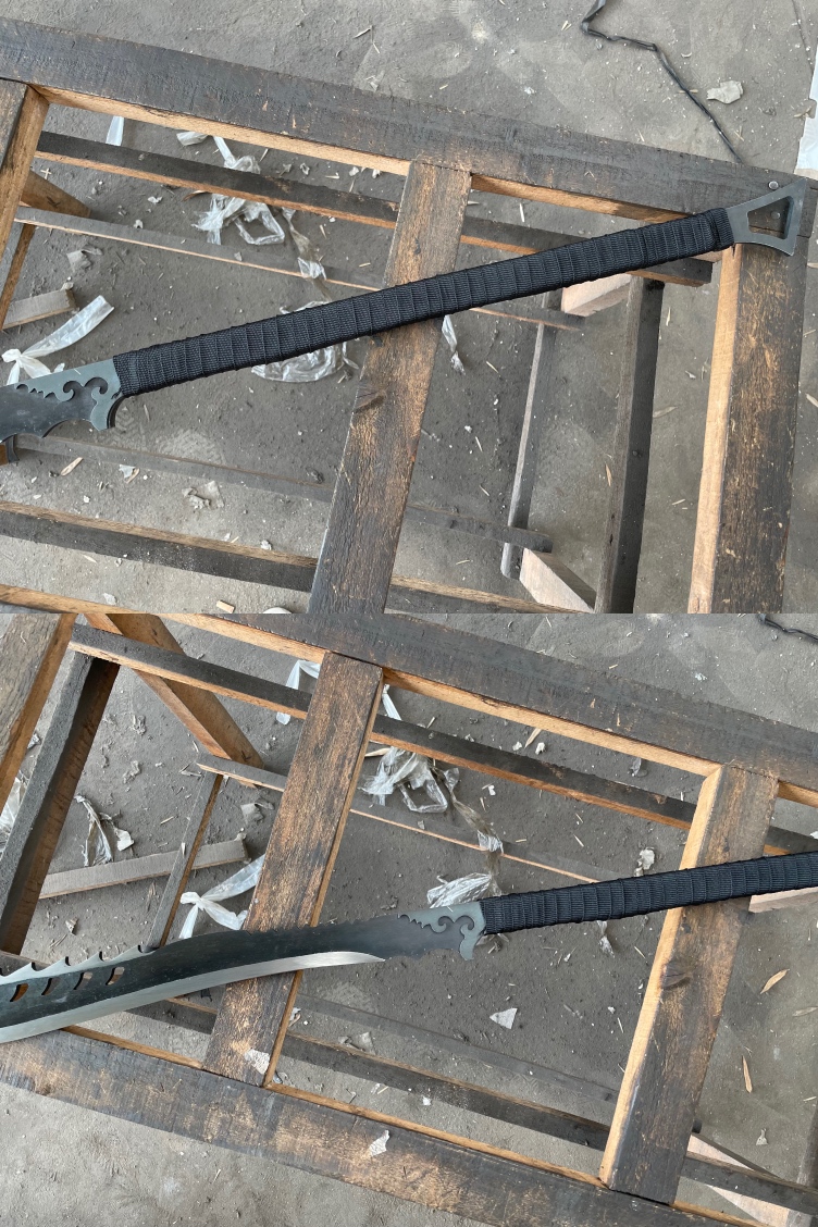 大刀防身长款龙泉市刀剑武术一体抗日单刀关刀朴刀户外锰钢未开刃 黑