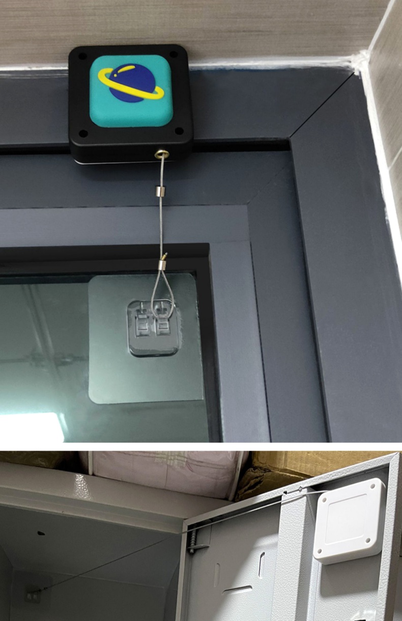 闭门器自动推拉铁门缓冲器家用关门大门玻璃门免打孔简易拉绳调节款