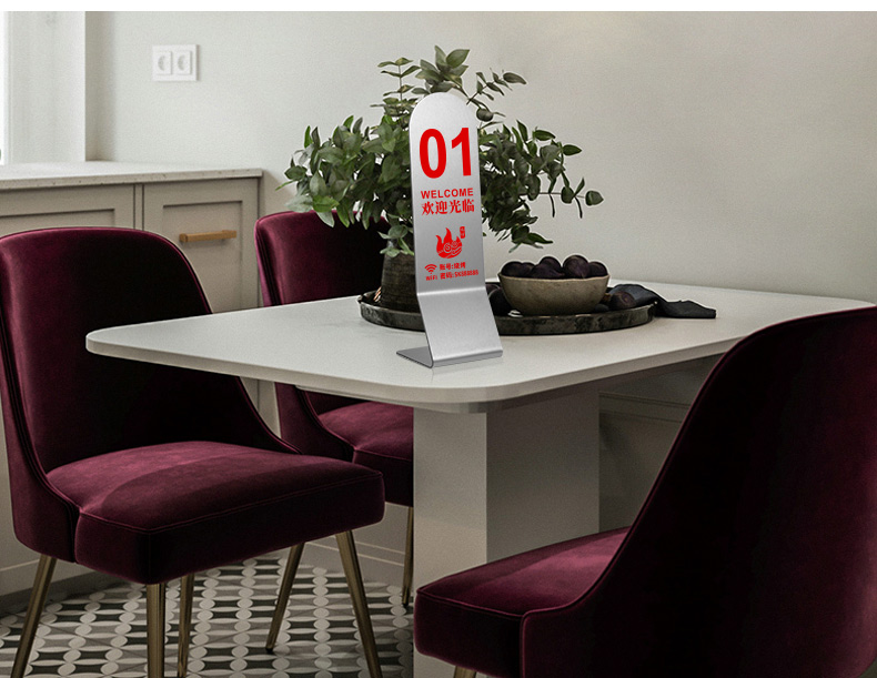 永恒主题forevetopic不锈钢桌号牌餐桌号码牌数字展示立牌立式餐牌