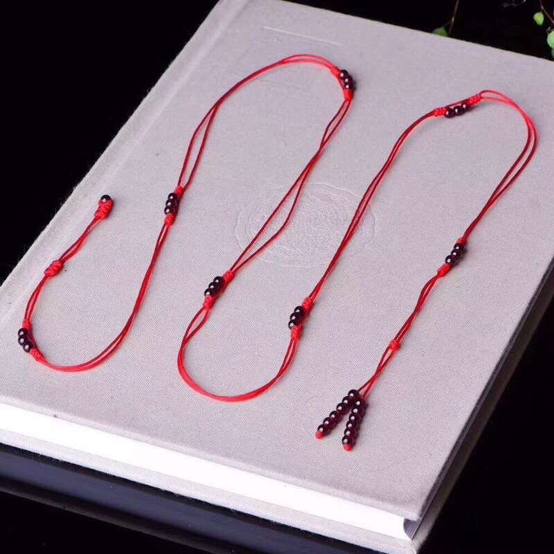 懒人腰带本命年红绳腰链石榴石腰链开运转运红腰带男女款细款情侣