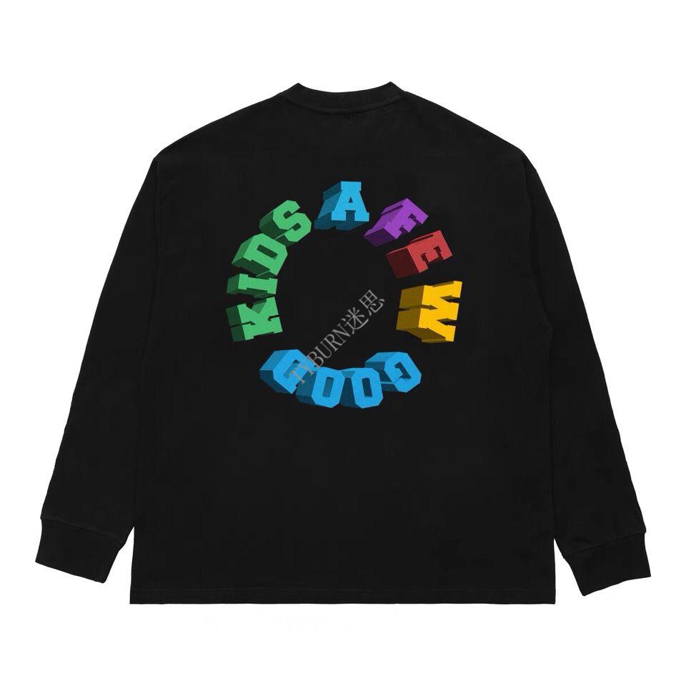 彩茗薇 fff马思唯联名afgk字母印花t恤男2022潮牌上衣情侣长袖t恤afew