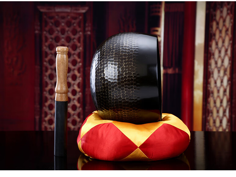 九黎台湾纯铜磬家用铜音钵厚庆手敲击铜庆钵盂引磬寺庙乐器佛教用品4