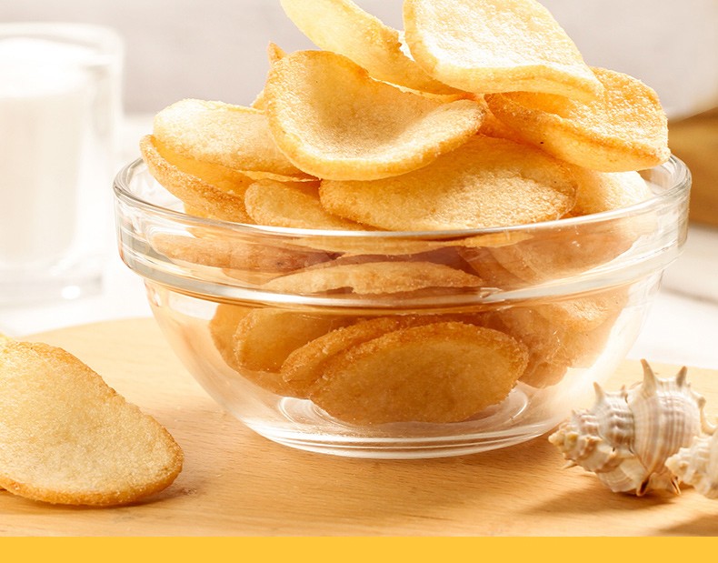 咸蛋黄薯片 大波浪木薯片巧克力涂层夹心威化饼干 零食 鲜虾片薯片 85