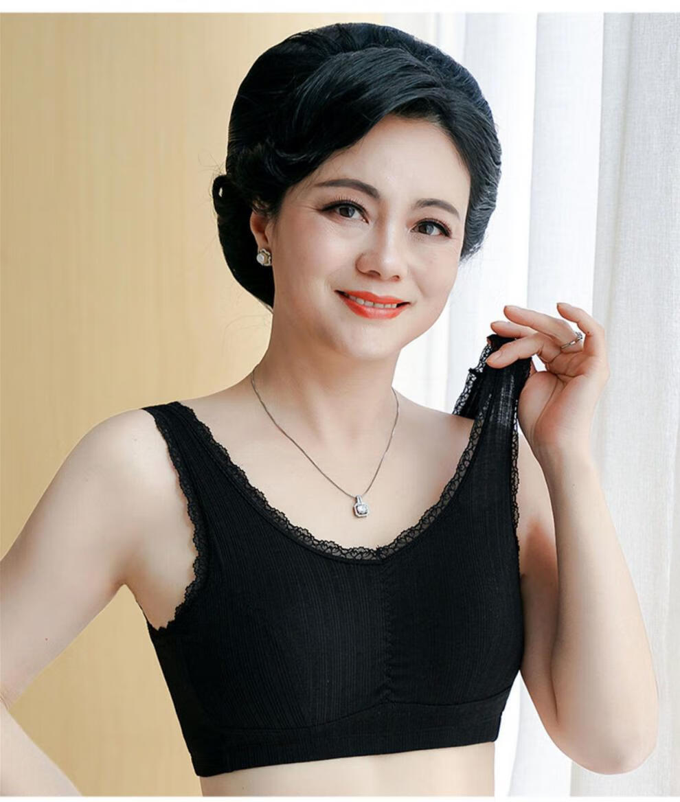 好品质女士中年妈妈内衣中老年人无钢圈运动背心式加肥加胸罩广场舞