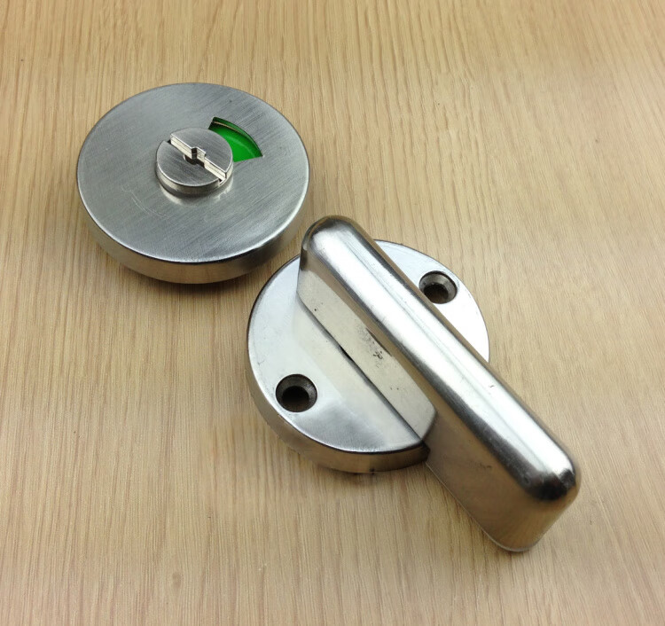 公共卫生间隔断配件五金厕所连接件不锈钢大圆有无人指示门扣锁