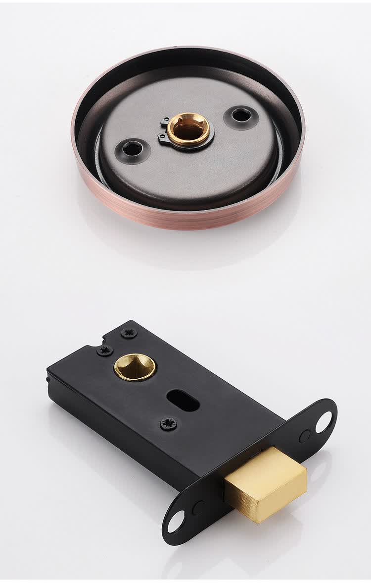 304不锈钢隐形门锁房门锁双面单面锁圆形拉环背景墙暗门锁小黑锁拉丝