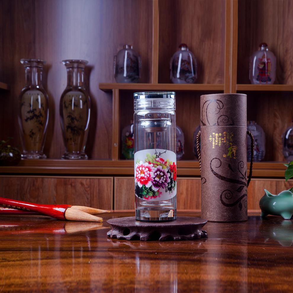 内画水杯内画摆设个人杯手工绘画保温玻璃水杯礼品手工艺品可刻字yhq