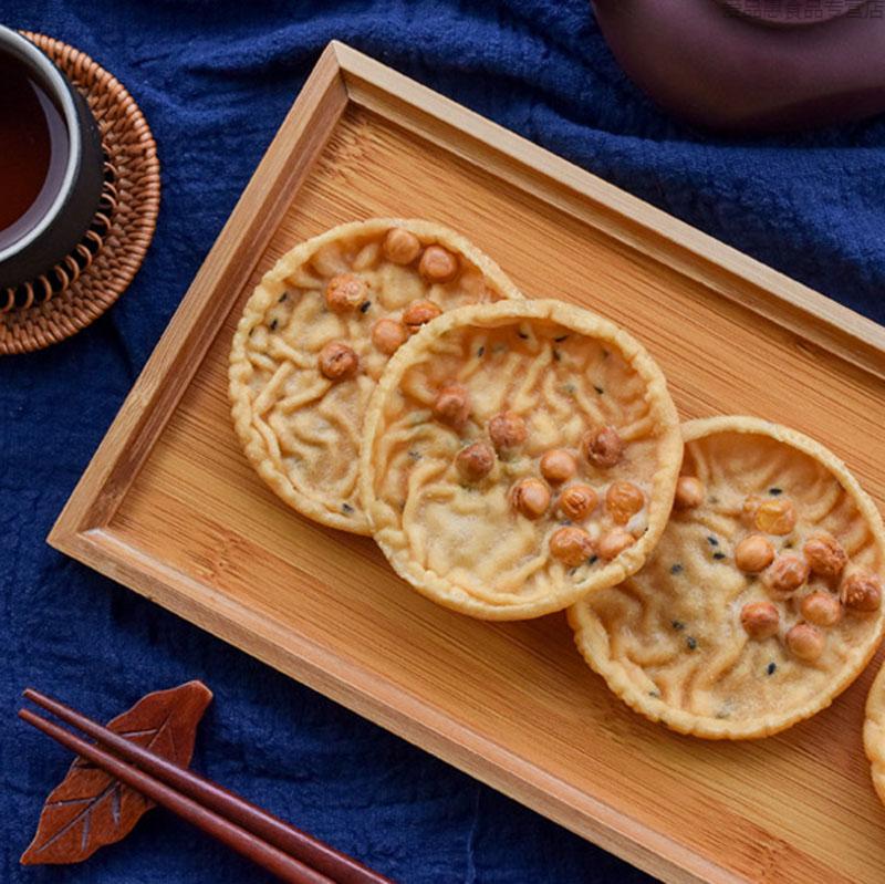 月亮粑粑牵忆油炸豆饼花生巴锅巴客家特产小零食豆巴子袋装面饼 450g
