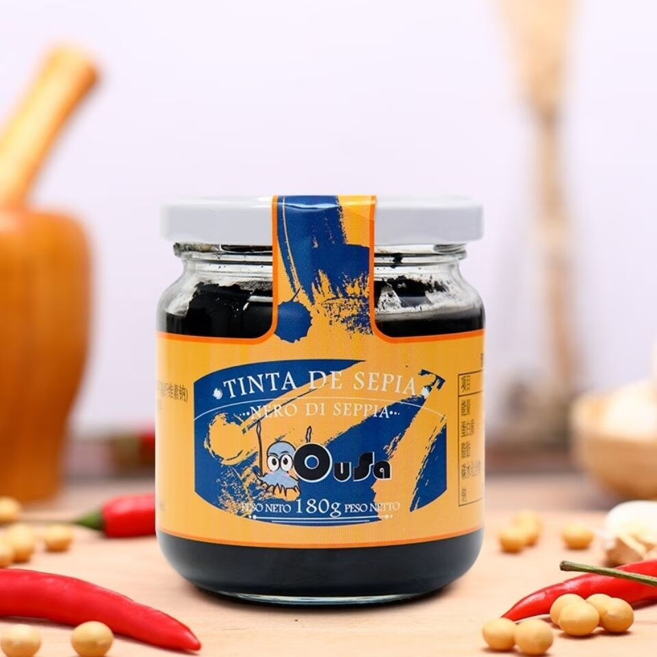 进口欧萨墨鱼汁 180g 西班牙海鲜饭 水饺寿司意大利面酱黑色食用烘焙