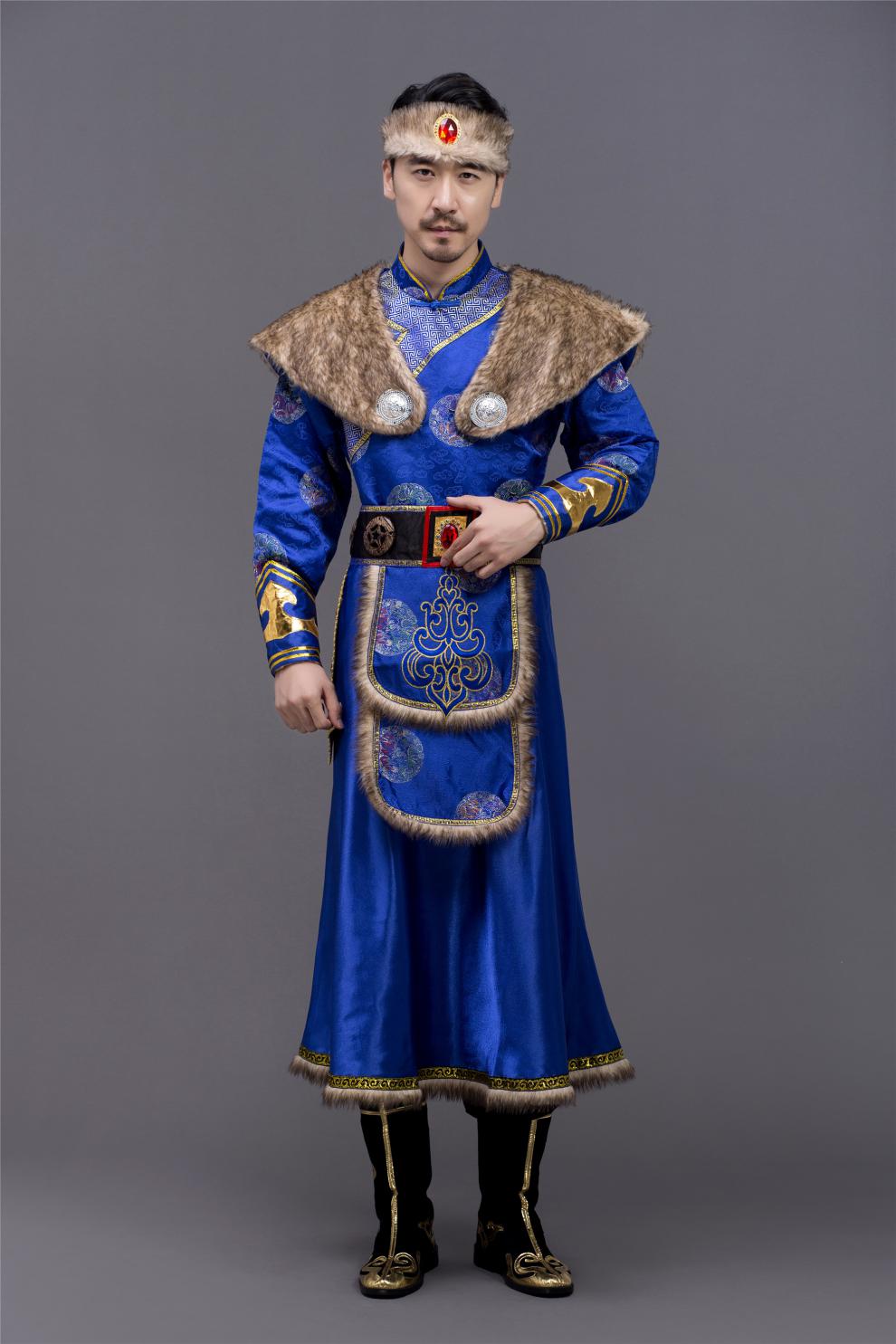 蒙古袍子男人图片